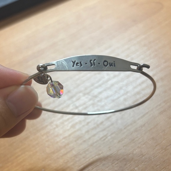 925 Silver Bracelet with Multilingual Inscription - Picture 2 of 4